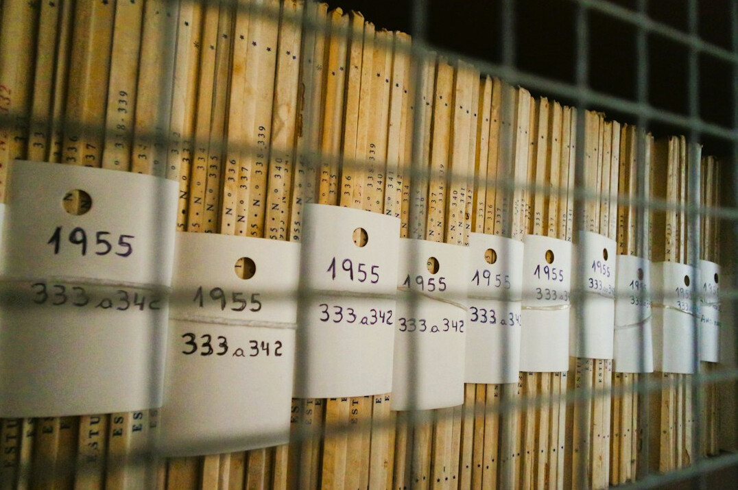 writer researching in archive